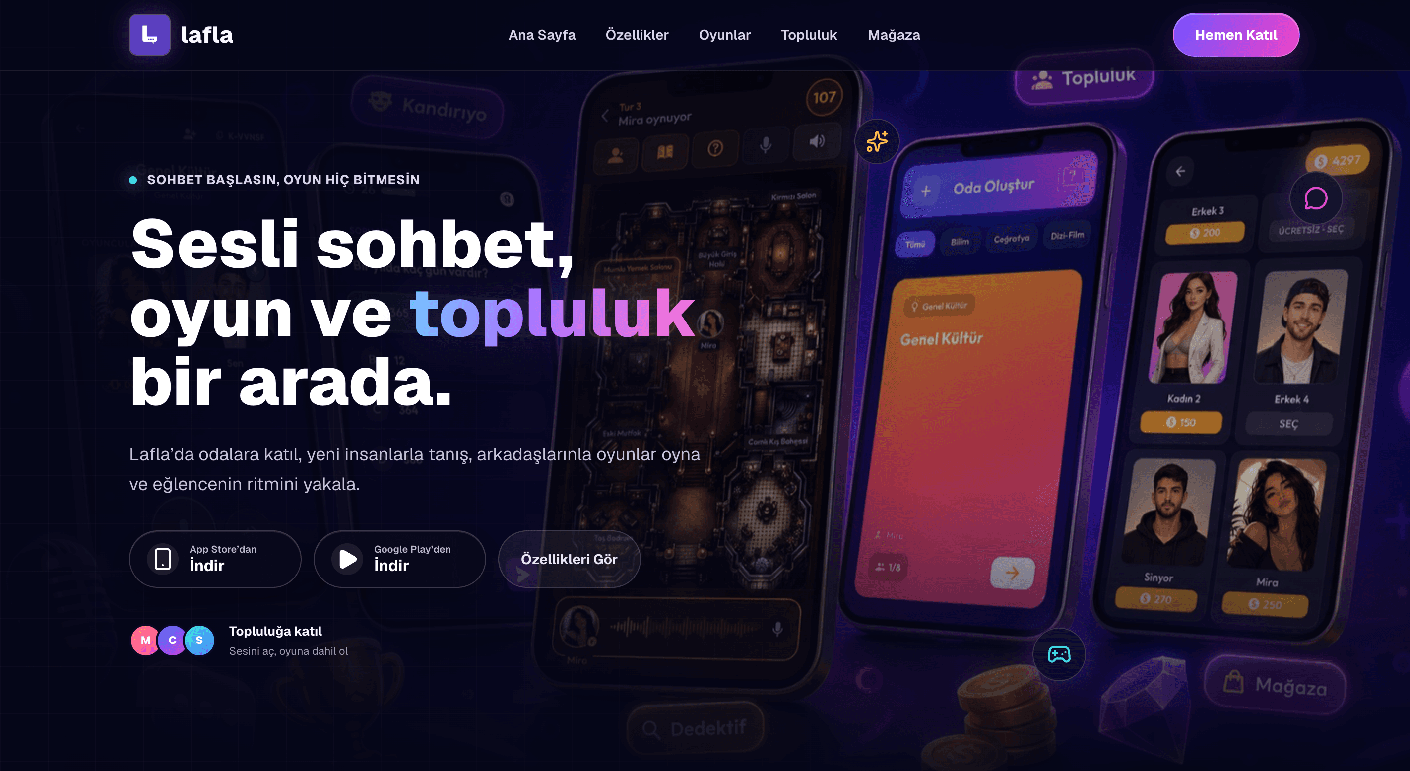 Lafla — Sesli sohbet ve oyun uygulaması